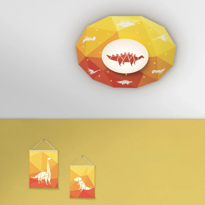 Stropné svietidlá - Elobra Stropné detské svetlo Dinosaur oranžová