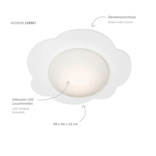 Stropné svietidlá - Elobra LED stropného svetla „Clouds“ biela