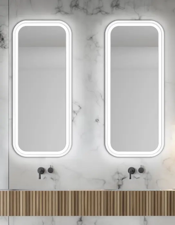 Zrkadlá do kúpeľne - Gaudia Zrkadlo Mirel biele LED