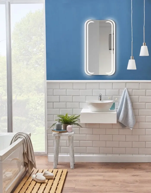 Zrkadlá do kúpeľne - Gaudia Zrkadlo Mezos biele LED