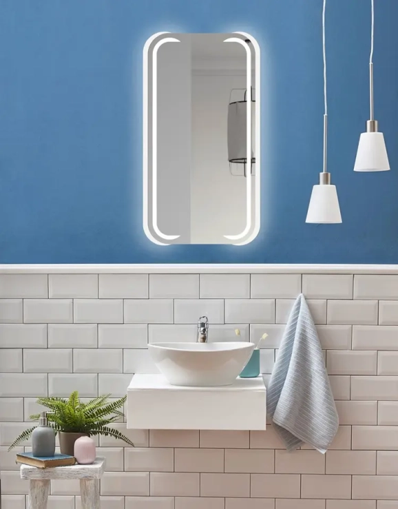 Zrkadlá do kúpeľne - Gaudia Zrkadlo Mezos biele LED