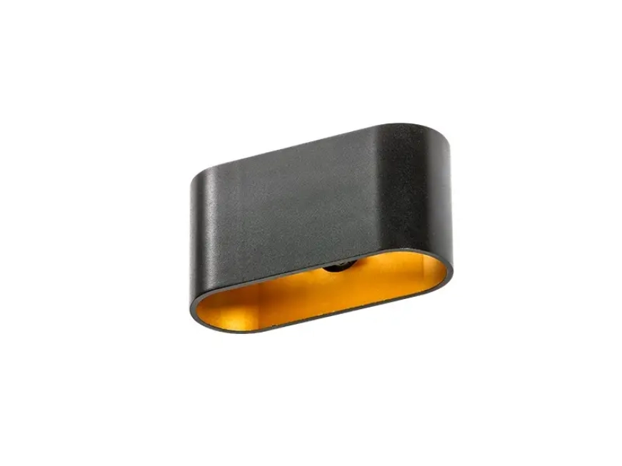 Nástenné svietidlá - AZzardo Dizajnové nástenné svietidlo Vega čierne/zlaté