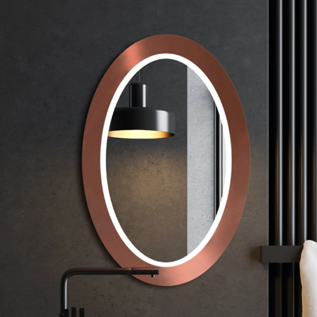 Zrkadlá do kúpeľne - Gaudia Zrkadlo Balde Oval LED Copper