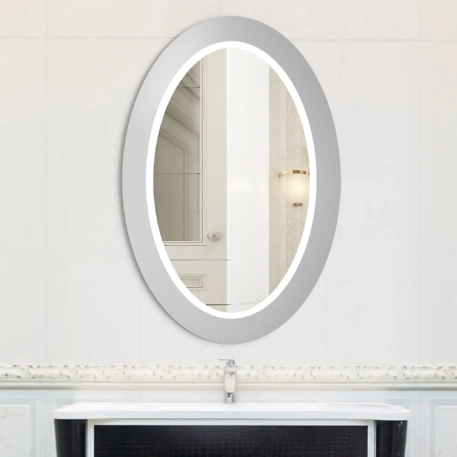 Zrkadlá do kúpeľne - Gaudia Zrkadlo Balde Oval LED Silver