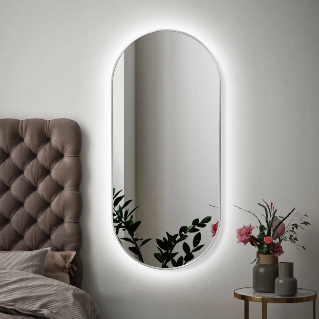 Zrkadlá do kúpeľne - Gaudia Zrkadlo Zeta SLIM Silver LED Ambient
