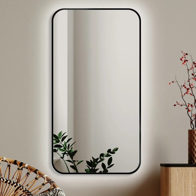 Zrkadlá do kúpeľne - Gaudia Zrkadlo Mirel SLIM LED Ambient Black