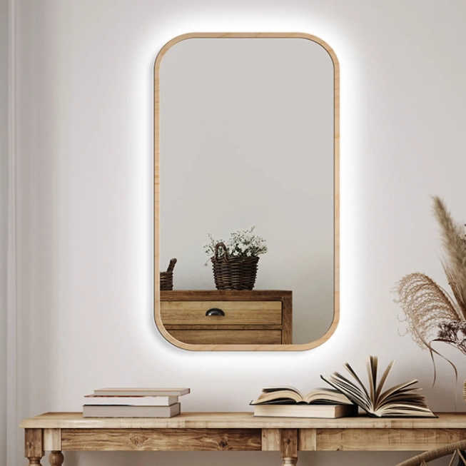 Zrkadlá do kúpeľne - Gaudia Zrkadlo Mirel LED Ambient Wood