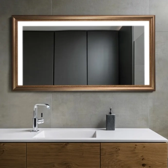Zrkadlá do kúpeľne- Gaudia Zrkadlo Wood LED Zenas typ C