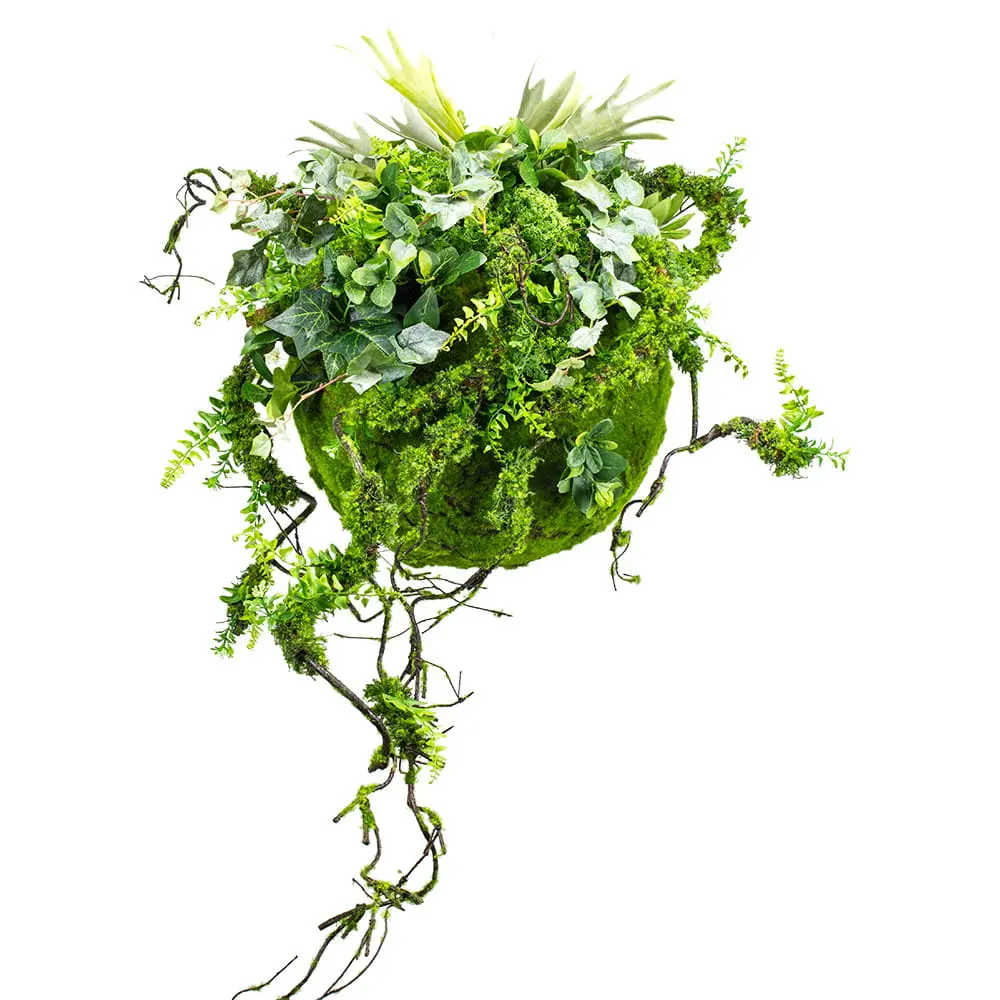 Visiace rastliny- Green Designers Artificial Moss Ball 2 45 cm