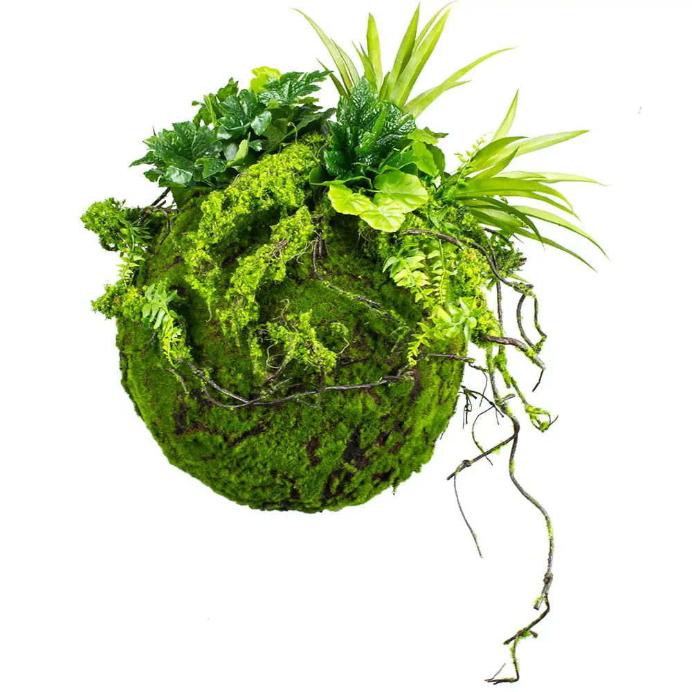 Visiace rastliny- Green Designers Artificial Moss Ball 2 35 cm